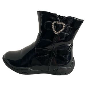 Launch Footwear Toddler Girls Zip-Up Patent Leather Winter Boots Black Size 6